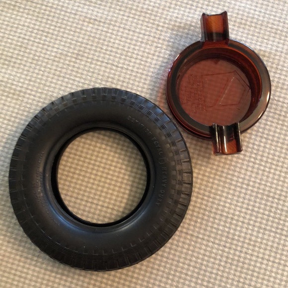 Vintage 1950’s Dominion Royal Tire Ashtray Dark Orange Amber Glass Insert - #457 - Picture 4 of 12